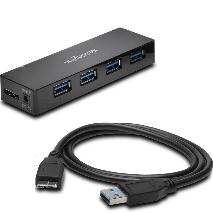 Kensington UH4000C USB 3.0 4 Port Hub And Charger Station