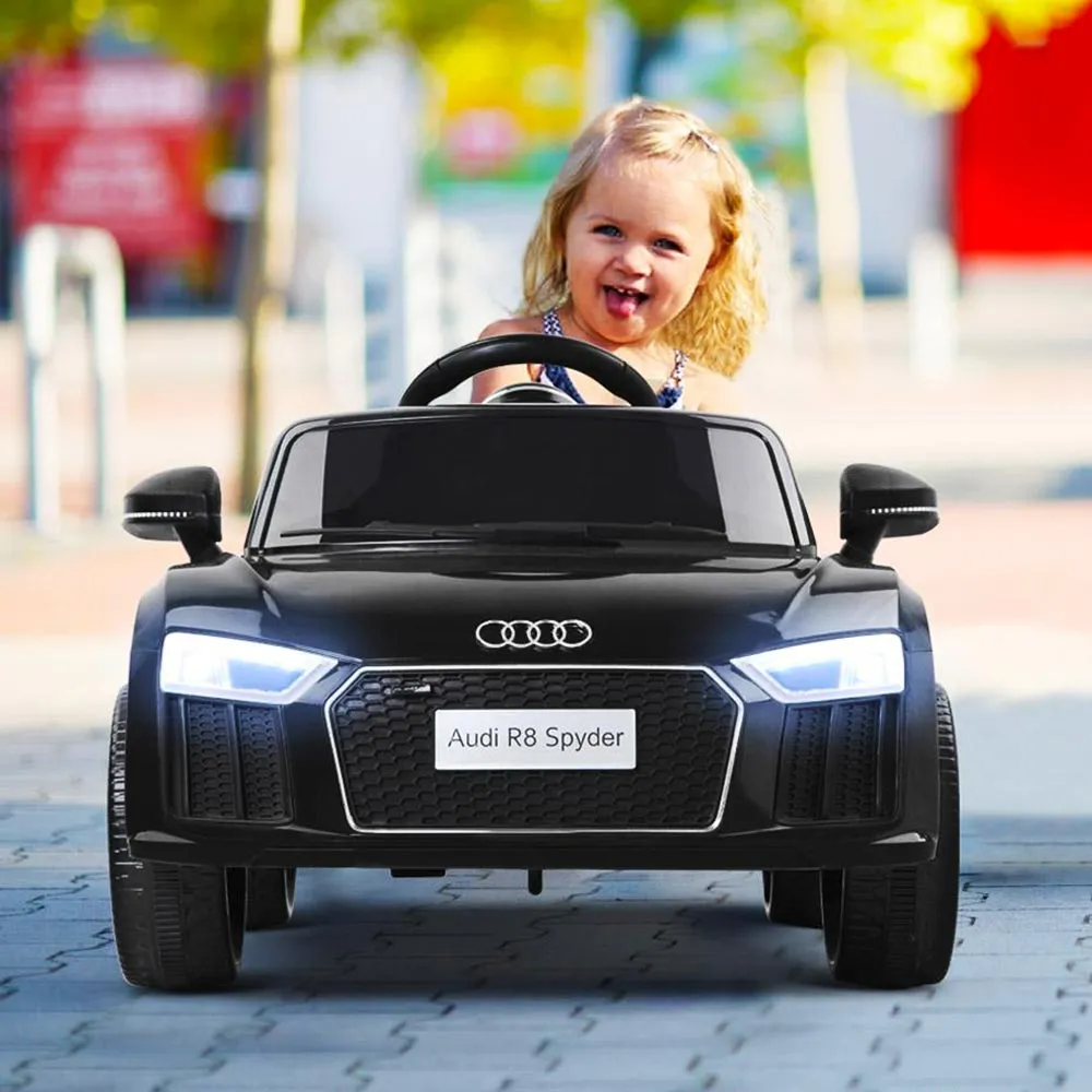 Kids Ride on Car Audi R8 Licensed Sports Electric Toy Cars - Black