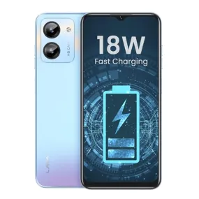 Lava O1 (Prism Blue, 4GB RAM, 64GB Storage) | 18W Fast Charging | Octa Core Unisoc T606 | 13 MP AI Dual Camera | 5000 mAh Battery | Upto 7GB Expandable RAM | Fingerprint Sensor