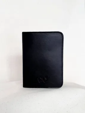 LEATHER PASSPORT CASE ~ ALL BLACK