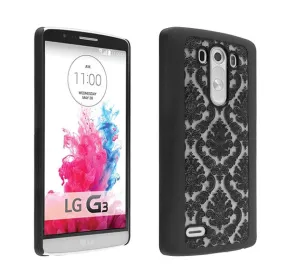 LG G3 Case, Ultra Slim Damask Vintage Case Cover - Black