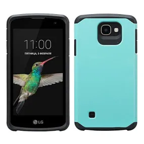 LG K3 Case, Slim Hybrid Dual Layer[Shock Resistant] Case for LG K3 - Aqua