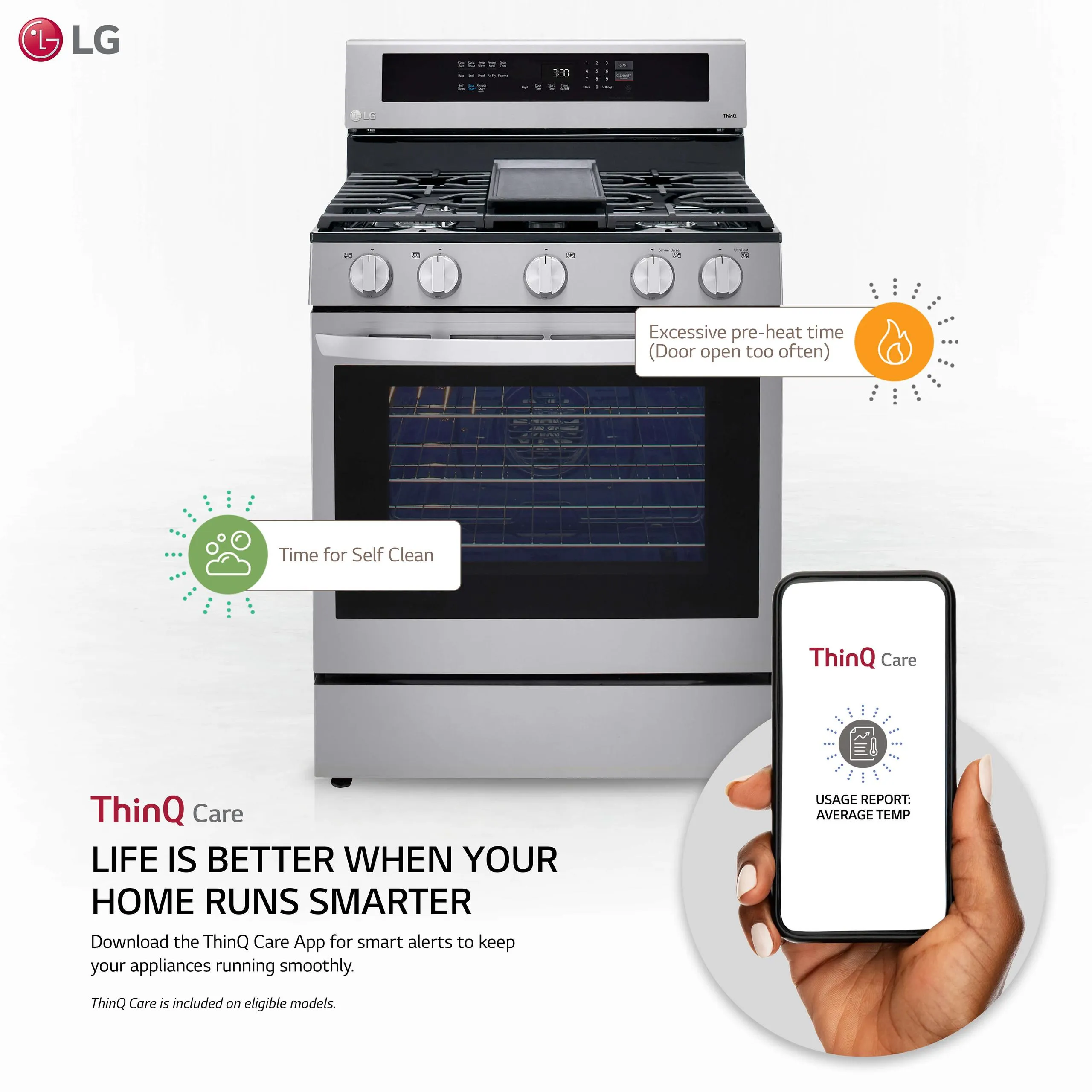 Lg LRGL5825F 5.8 cu ft. Smart Wi-Fi Enabled True Convection InstaView® Gas Range with Air Fry