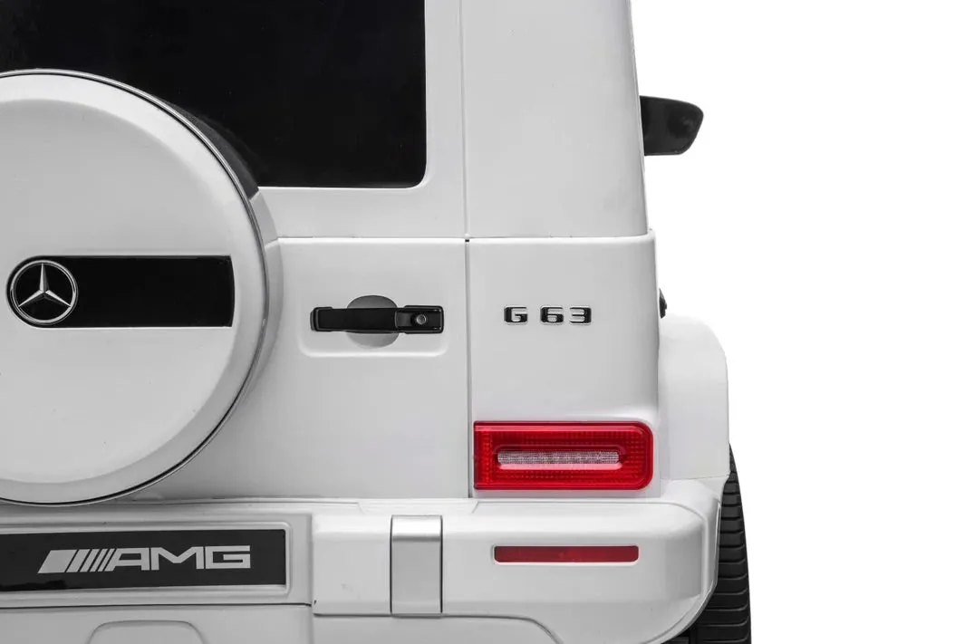 Licensed 2025 Mercedes GWagon G63 White Upgraded | 2 Seater | 24V | 4x4 Kids Ride-On | Leather Seats | Rubber Tires | Remote