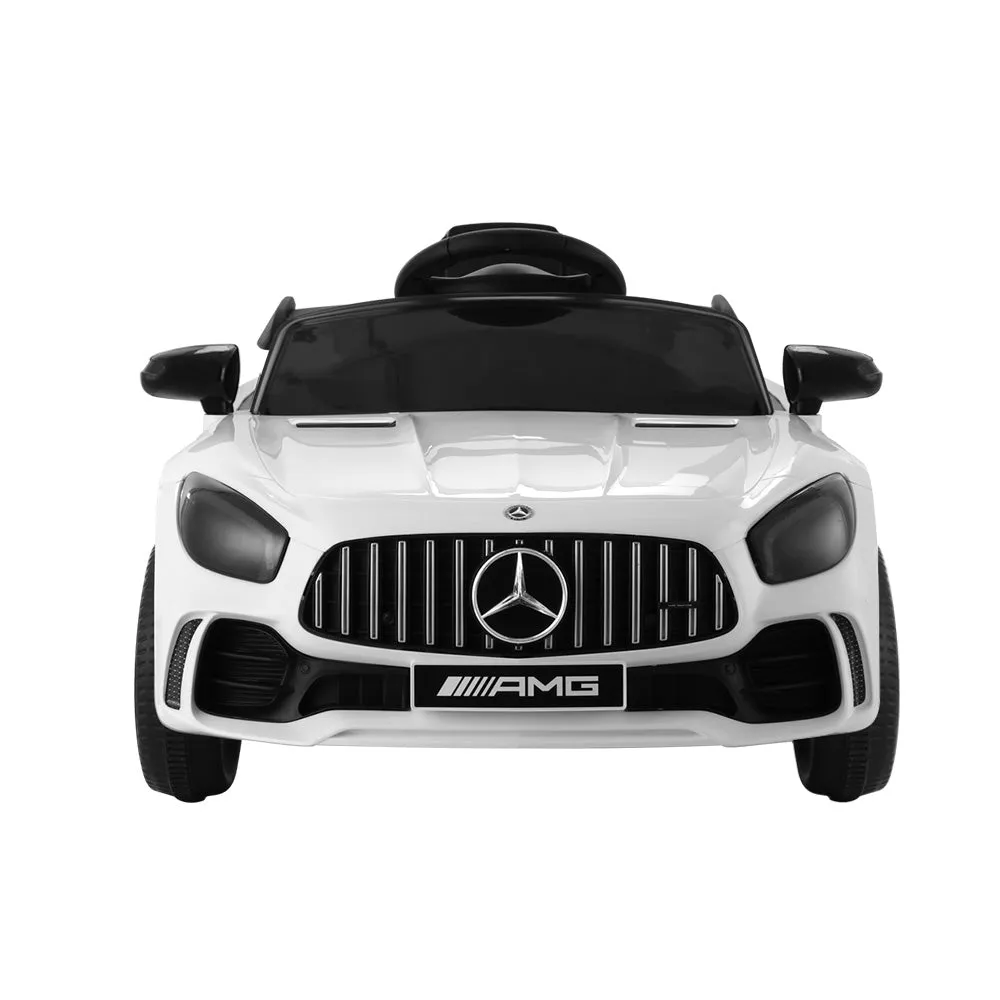 Licensed White Mercedes-Benz AMG GTR with Remote Control - 12V Kids Ride On Electric Car