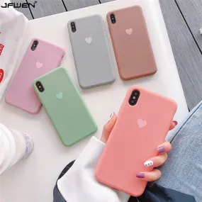 Love Heart Candy Silicone Phone Cases For iPhone 7 XR X XS 11 Pro Max Case For iphone 6 6S 7 8 Plus Case Soft TPU Back Cover