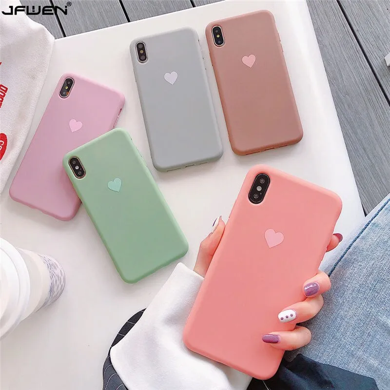 Love Heart Candy Silicone Phone Cases For iPhone 7 XR X XS 11 Pro Max Case For iphone 6 6S 7 8 Plus Case Soft TPU Back Cover