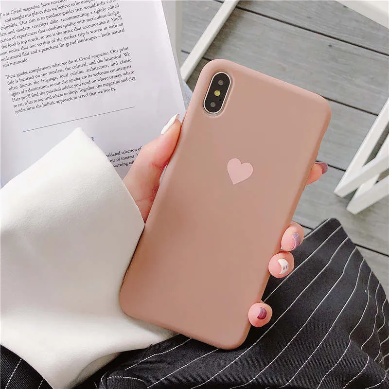 Love Heart Candy Silicone Phone Cases For iPhone 7 XR X XS 11 Pro Max Case For iphone 6 6S 7 8 Plus Case Soft TPU Back Cover