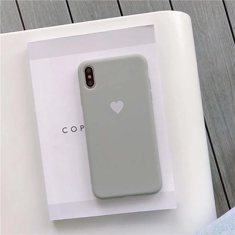 Love Heart Candy Silicone Phone Cases For iPhone 7 XR X XS 11 Pro Max Case For iphone 6 6S 7 8 Plus Case Soft TPU Back Cover