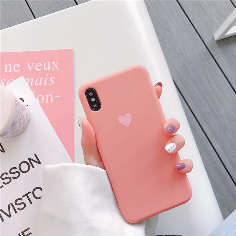 Love Heart Candy Silicone Phone Cases For iPhone 7 XR X XS 11 Pro Max Case For iphone 6 6S 7 8 Plus Case Soft TPU Back Cover