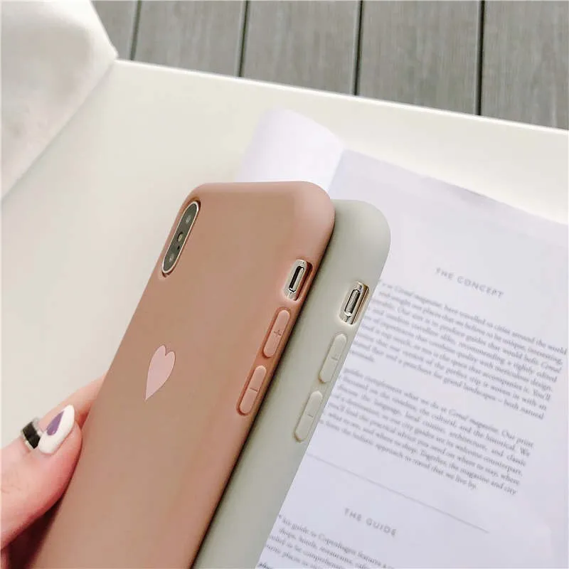 Love Heart Candy Silicone Phone Cases For iPhone 7 XR X XS 11 Pro Max Case For iphone 6 6S 7 8 Plus Case Soft TPU Back Cover