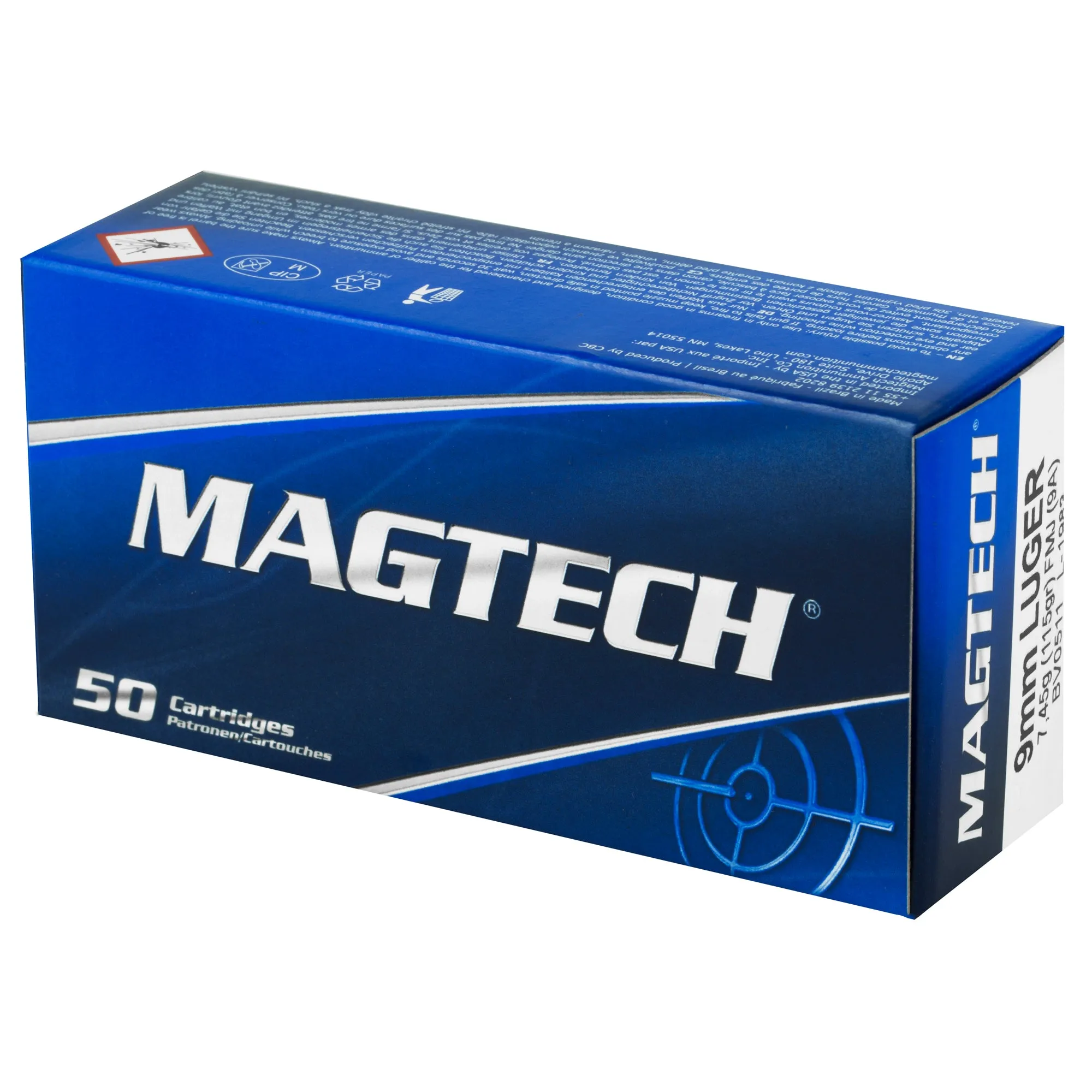 Magtech 9mm 115gr Fmj 1000rd Case