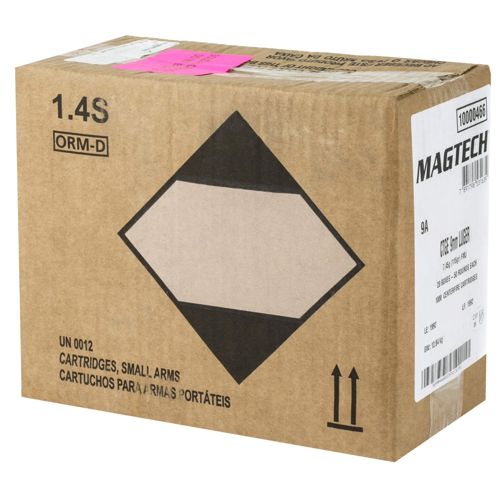 Magtech 9mm 115gr Fmj 1000rd Case