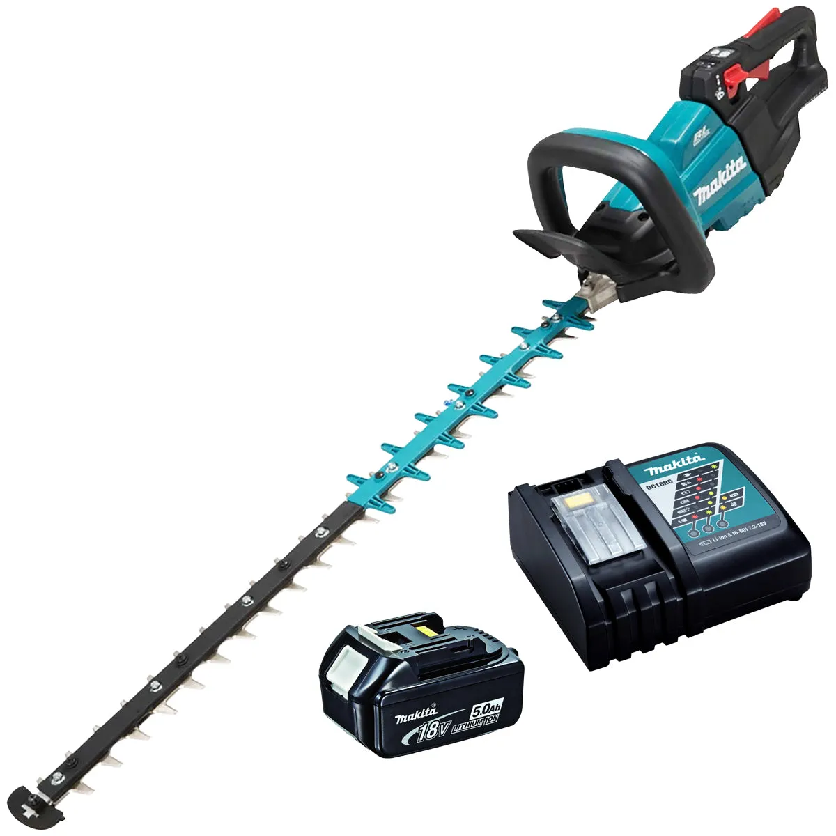 Makita DUH751RT 18V LXT 75cm Brushless Hedge Trimmer With 1 x 5.0Ah Battery & Charger