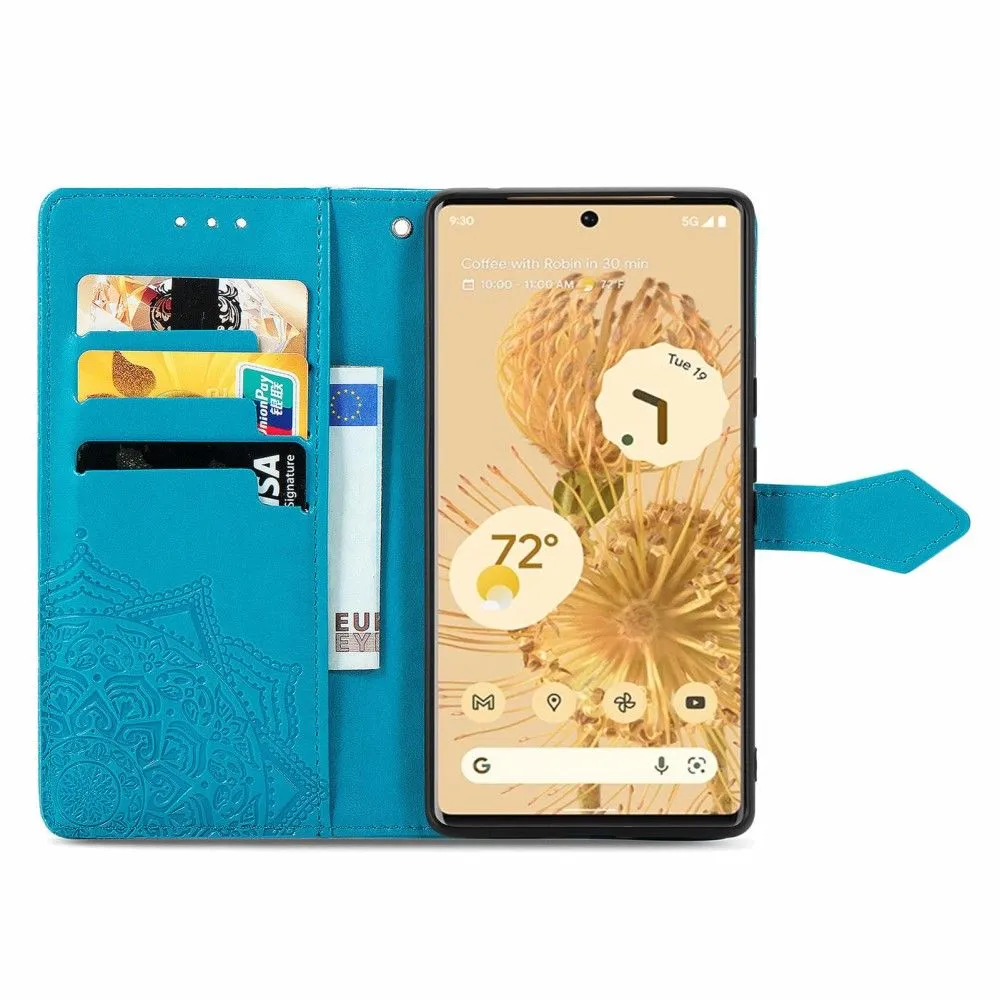 Mandala Google Pixel 6 Pro Flip case - Blue