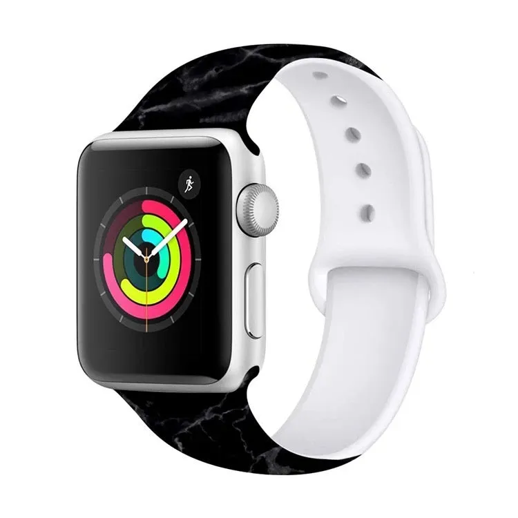 Marble Print Silicone Band For Apple Watch Multiple Colors Available