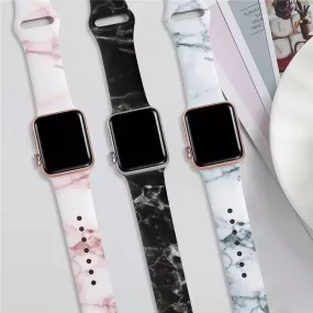 Marble Print Silicone Band For Apple Watch Multiple Colors Available