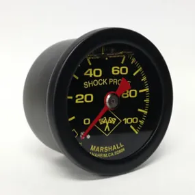 Marshall Instruments Fuel Pressure Gauge 0-100 PSI - Black Face / Yellow Numbers / Matte Black Case - MNB00100