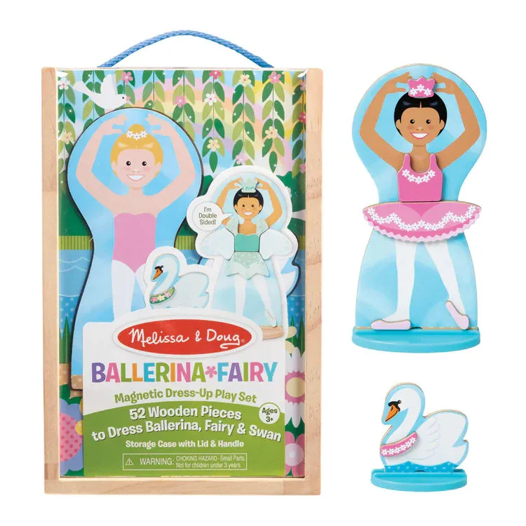 Melissa & Doug Wooden Ballerina Fairy - Magnetic Dress-Up Play Set