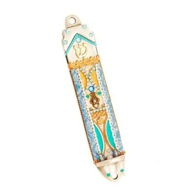 Mezuzah Cases - Swarovski Crystal Enamel Metal