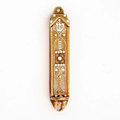 Mezuzah Cases - Swarovski Crystal Enamel Metal