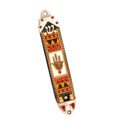 Mezuzah Cases - Swarovski Crystal Enamel Metal