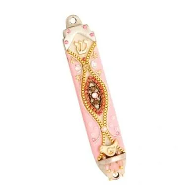 Mezuzah Cases - Swarovski Crystal Enamel Metal