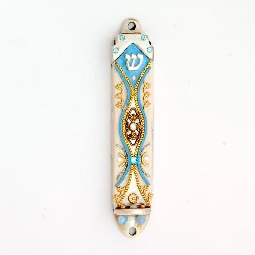 Mezuzah Cases - Swarovski Crystal Enamel Metal