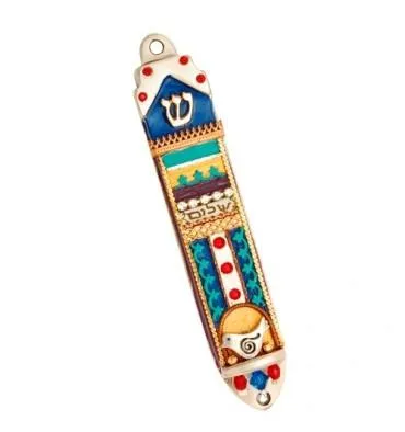 Mezuzah Cases - Swarovski Crystal Enamel Metal