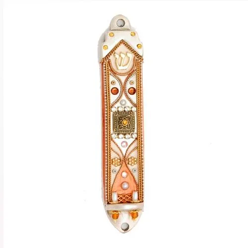 Mezuzah Cases - Swarovski Crystal Enamel Metal