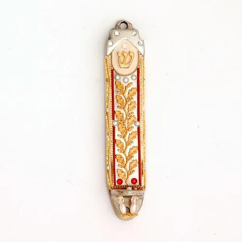 Mezuzah Cases - Swarovski Crystal Enamel Metal