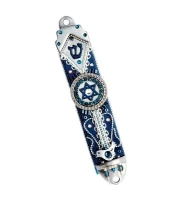 Mezuzah Cases - Swarovski Crystal Enamel Metal