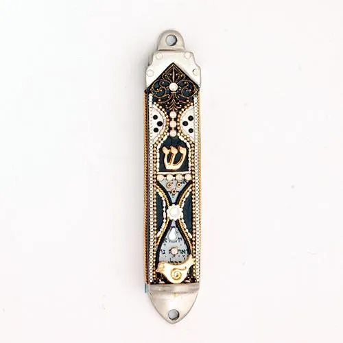 Mezuzah Cases - Swarovski Crystal Enamel Metal