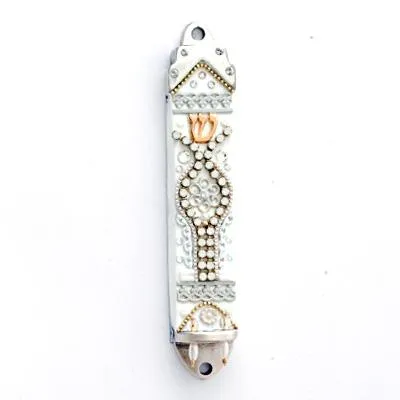 Mezuzah Cases - Swarovski Crystal Enamel Metal