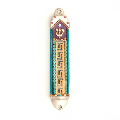 Mezuzah Cases - Swarovski Crystal Enamel Metal