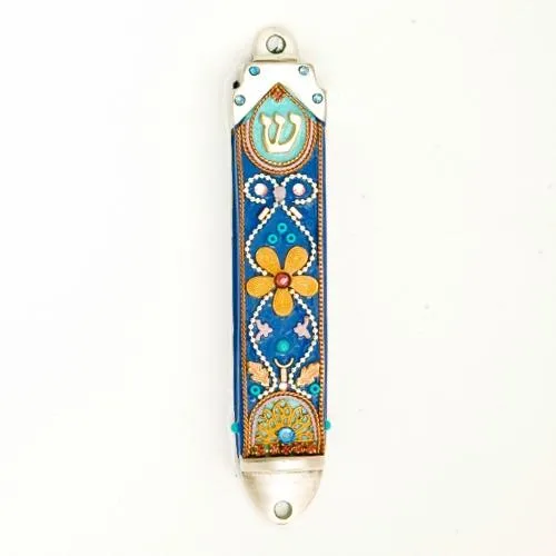 Mezuzah Cases - Swarovski Crystal Enamel Metal