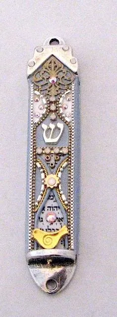 Mezuzah Cases - Swarovski Crystal Enamel Metal