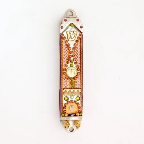 Mezuzah Cases - Swarovski Crystal Enamel Metal