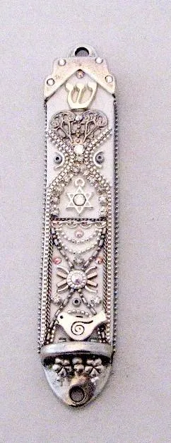 Mezuzah Cases - Swarovski Crystal Enamel Metal