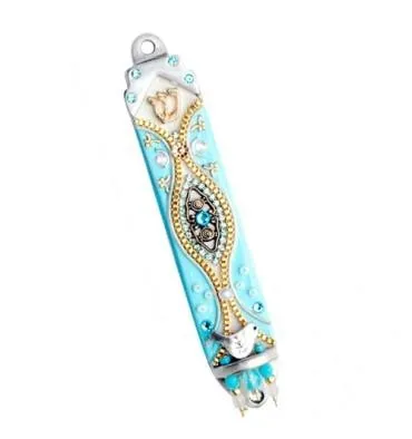 Mezuzah Cases - Swarovski Crystal Enamel Metal