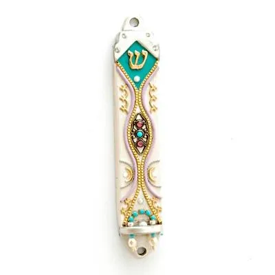 Mezuzah Cases - Swarovski Crystal Enamel Metal