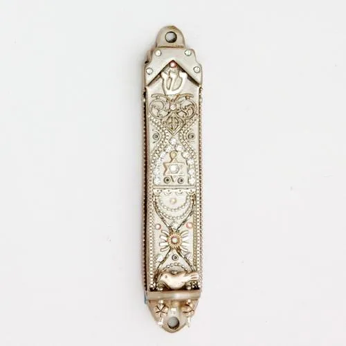 Mezuzah Cases - Swarovski Crystal Enamel Metal