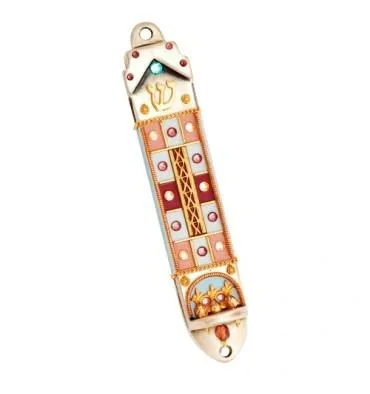 Mezuzah Cases - Swarovski Crystal Enamel Metal