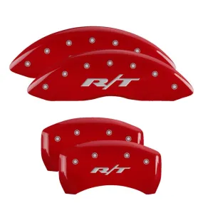 MGP Caliper Covers Brake Caliper Cover - R/T Script Logo - Red Powder Coat - 18 in Minimum Wheel Diameter - Dodge Challenger / Charger 2011-16 - Set of 4