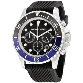 Michael Kors Everest Black Silicone Strap Black Dial Chronograph Quartz Watch for Gents - MK-8365