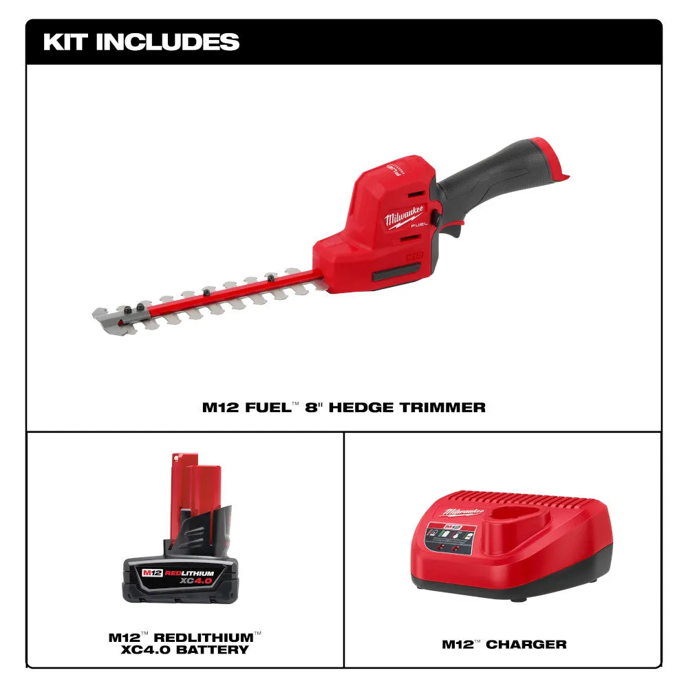 Milwaukee 2533-81 M12 FUEL 12V 8" Cordless Hedge Trimmer Kit - Recon