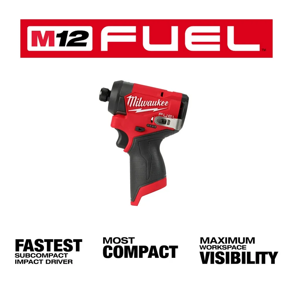 Milwaukee 3453-20 M12 FUEL 12V 1/4" Hex Cordless Impact Driver - Bare Tool