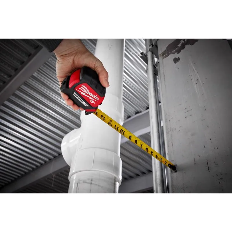 Milwaukee 35 ft. L X 1 in. W Compact Wide Blade Magnetic Tape Measure 1 pk