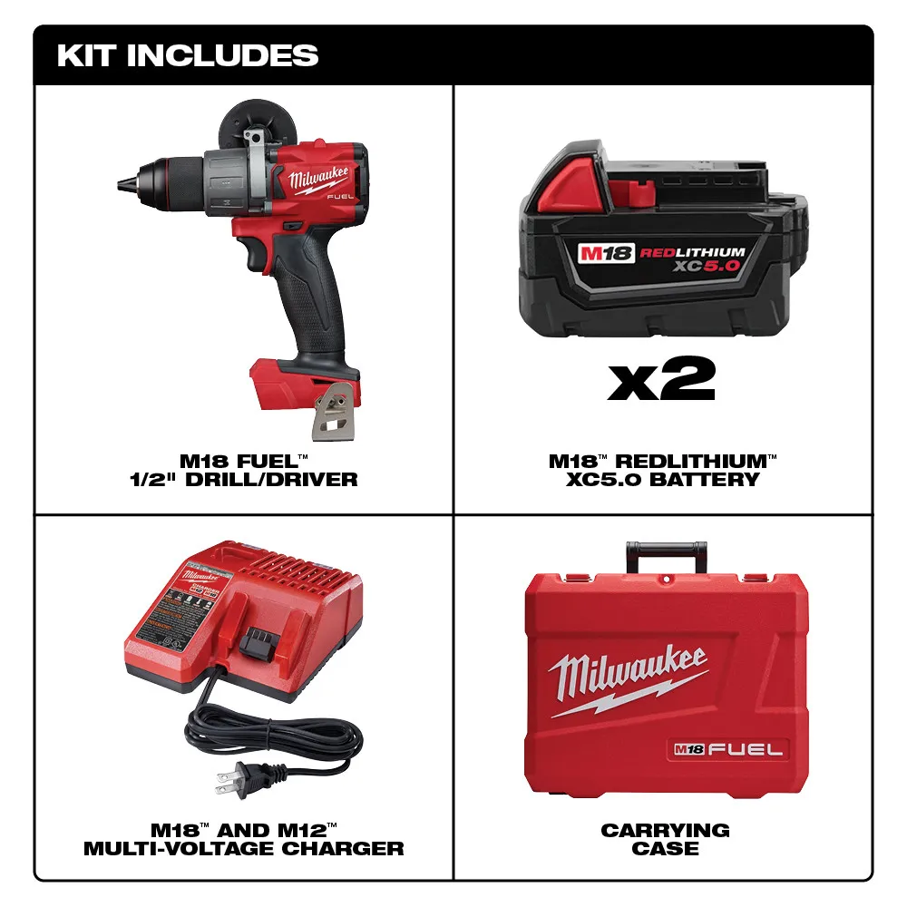 Milwaukee M18 FUEL 1/2" Drill Driver Kit