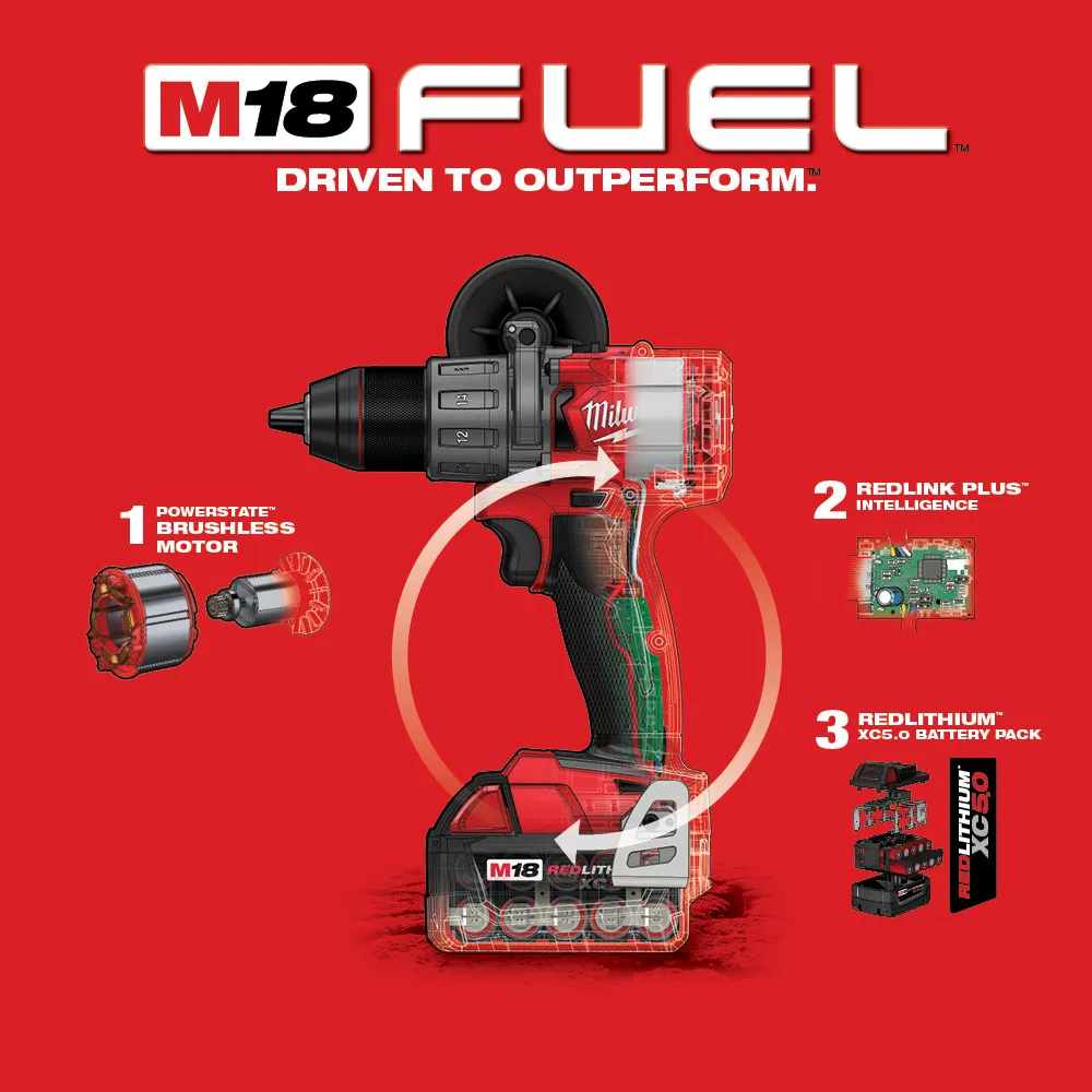 Milwaukee M18 FUEL 1/2" Drill Driver Kit